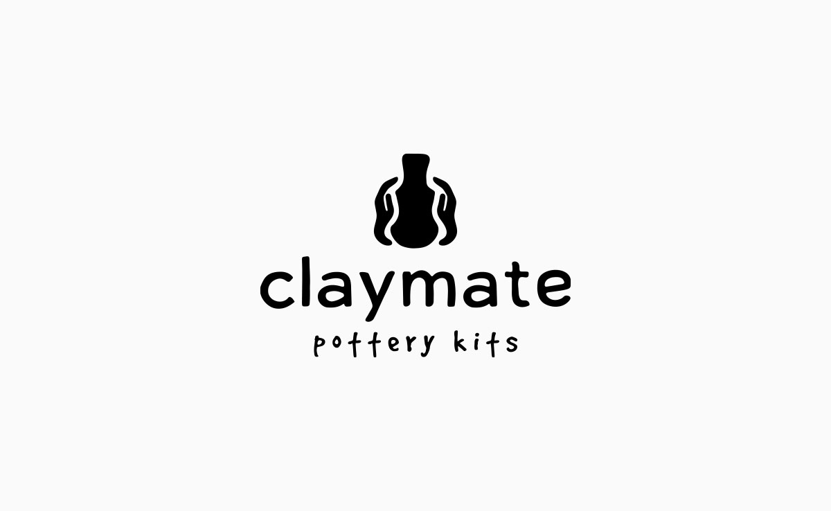 Claymate black and white logo