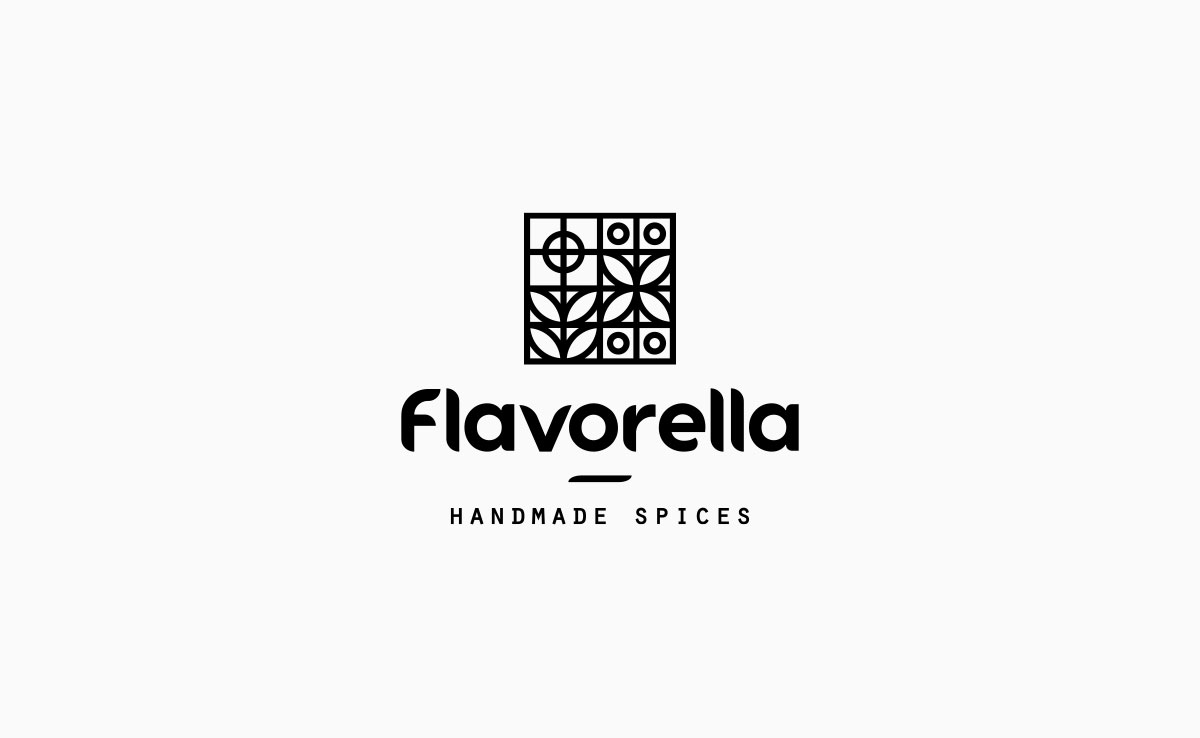 Flavorella black and white logo